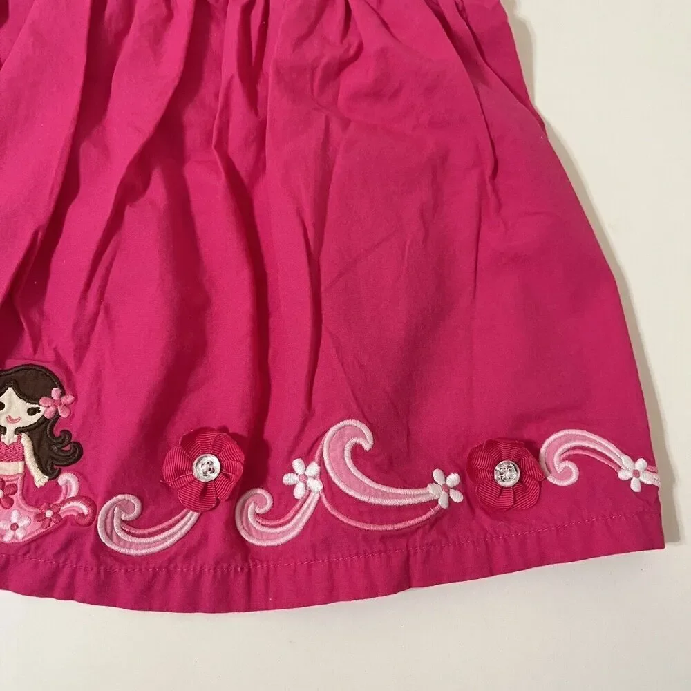 Gymboree Floral Mermaid Pink Smocked Dress and Bloomers Girls Size 6-12 Months